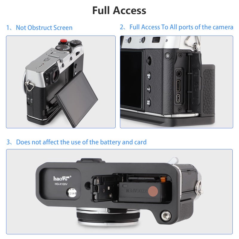 Haoge حامل كاميرا هاوج HG-X100V مع لوحة إطلاق سريعة ومقبض يد لكاميرا فوجي فيلم Fuji X100V X100F يتناسب مع Arca Swiss Sunwayfoto Kirk RRS Benro - Image 5